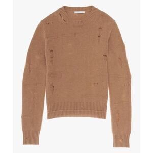 Helmut Lang Tan / Caramel Distressed Sweater Crewneck Medium